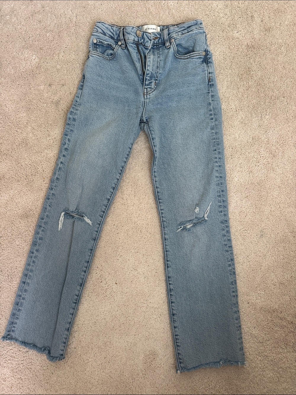 Frame Size 24 Light Blue Distressed Women's Jeans
